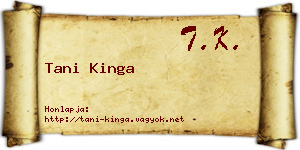 Tani Kinga névjegykártya